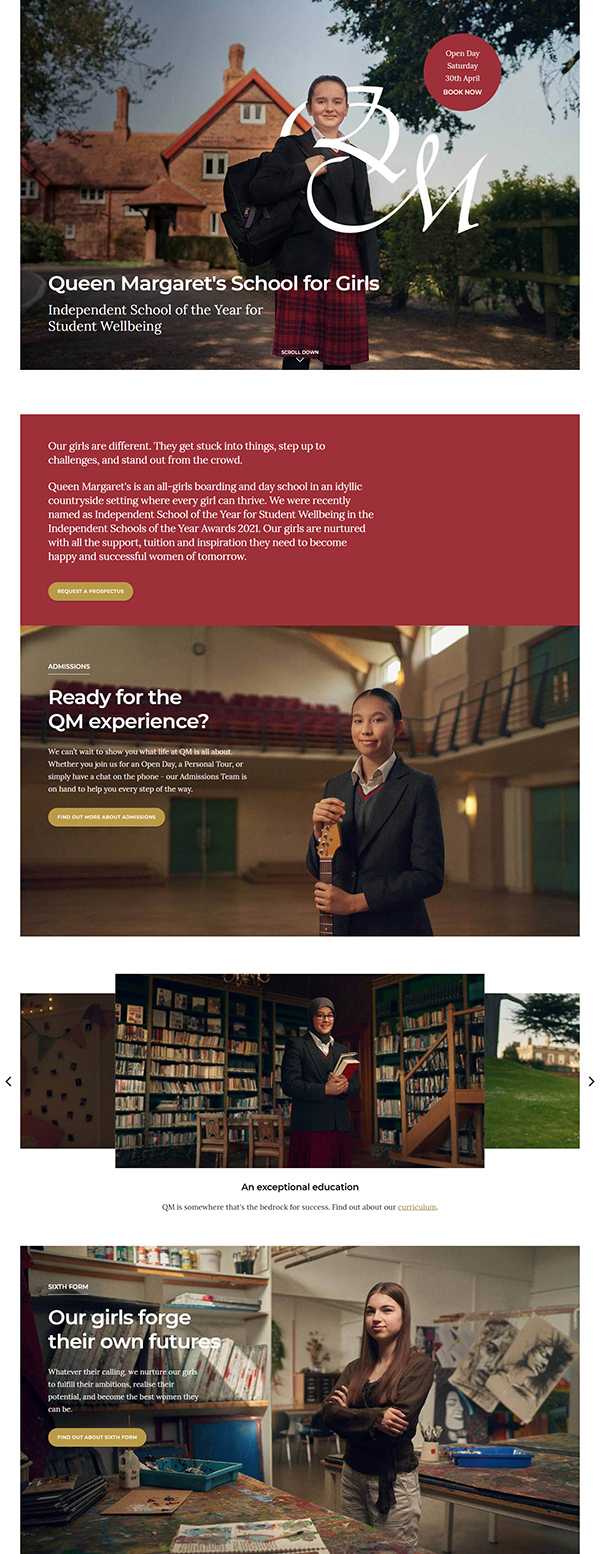 Queen Margaret's Website Homepage