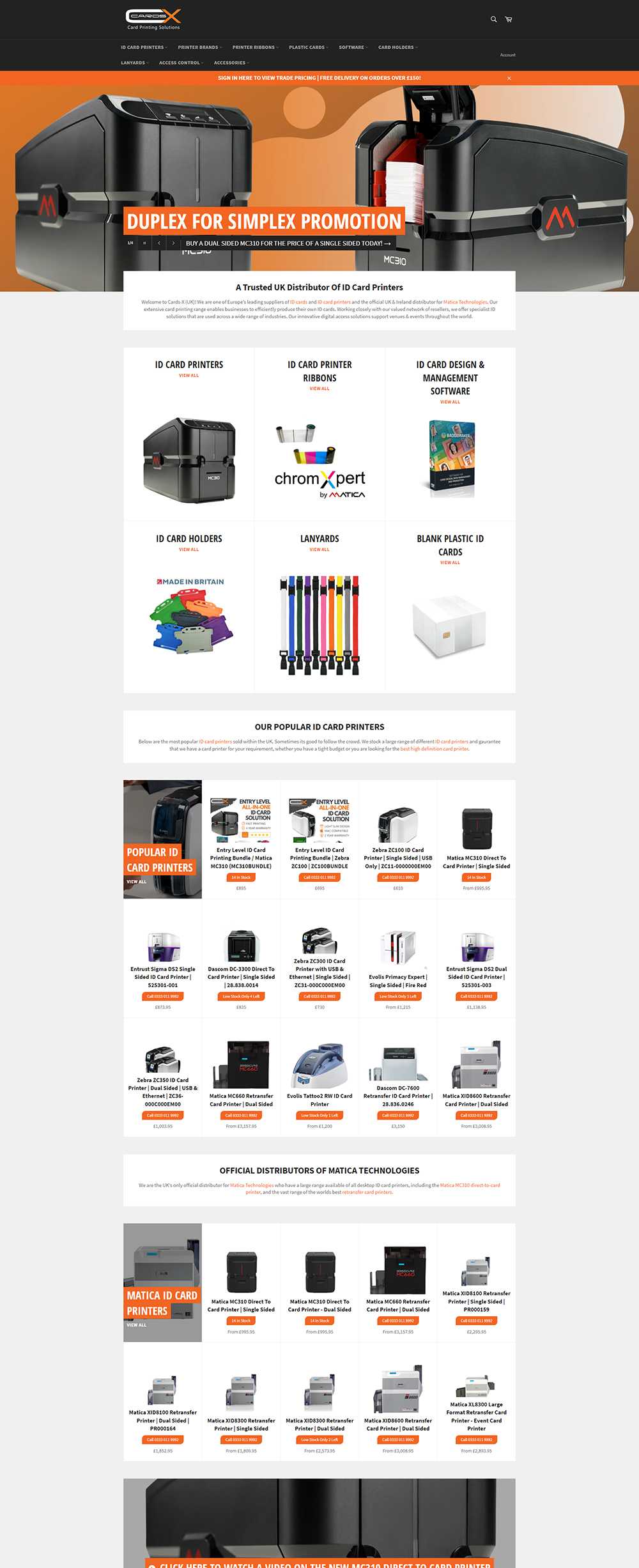 Cards-x Website Homepage