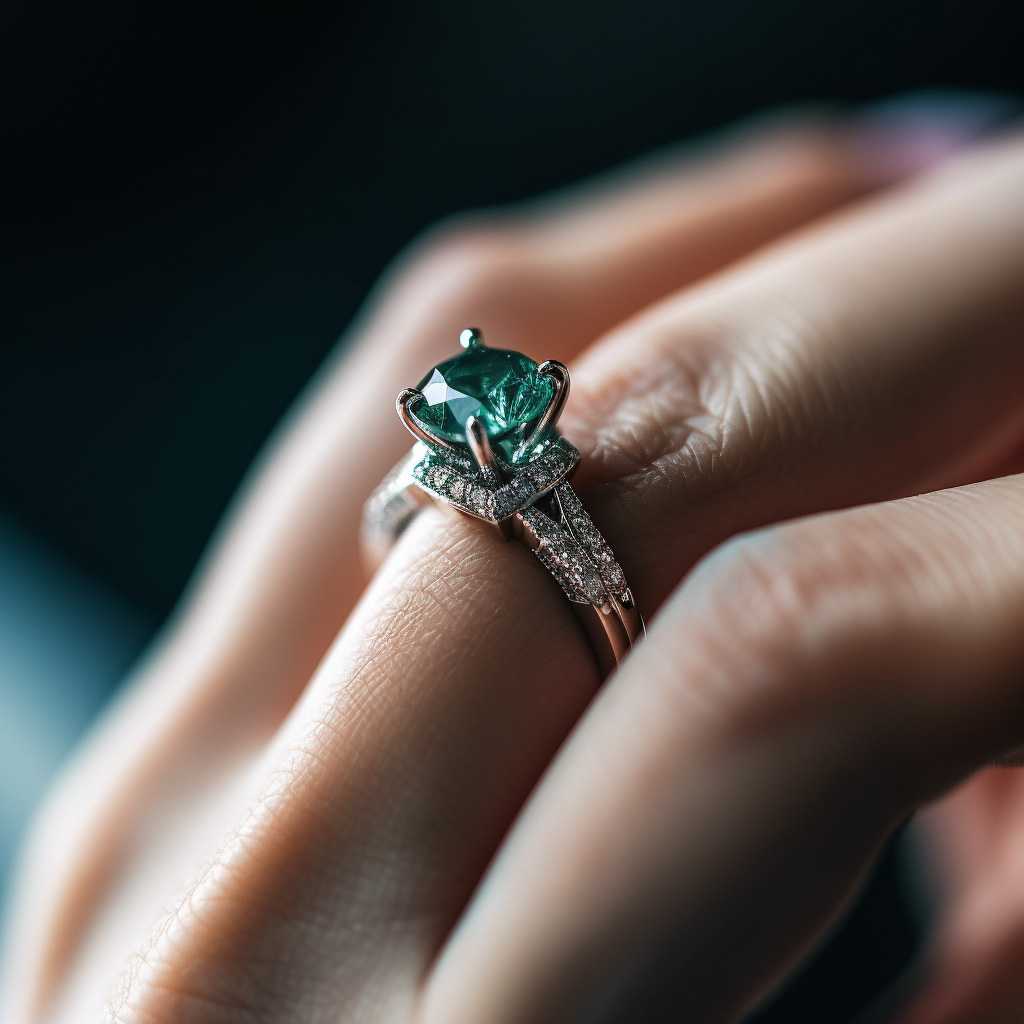 ai generated product photograpy emerald ring